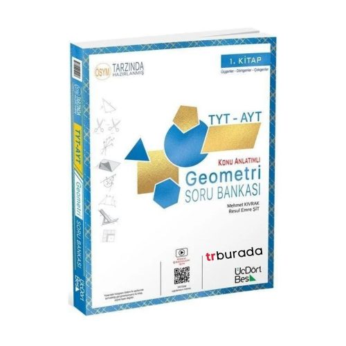 Üç Dört Beş YKS TYT AYT Geometri Konu Anlatımlı Soru Bankası 1. Kitap - Üç Dört Beş Yayınları